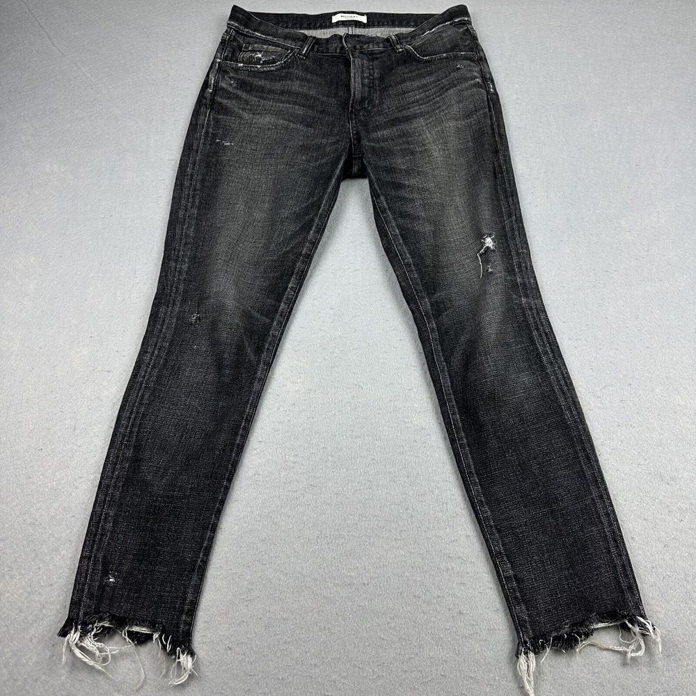 MOUSSY Vintage Checotah Skinny Denim Jeans Black Women's Size 28 Distressed